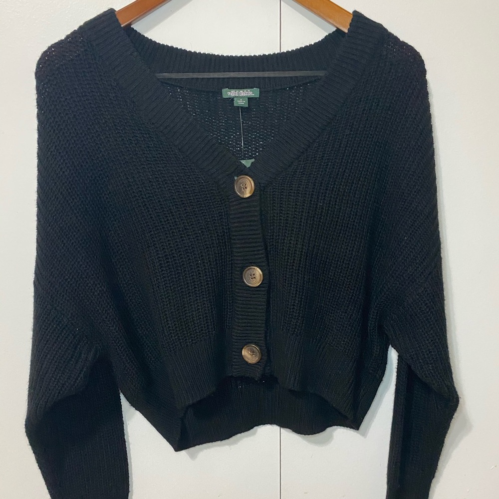 Black Cropped Sweater